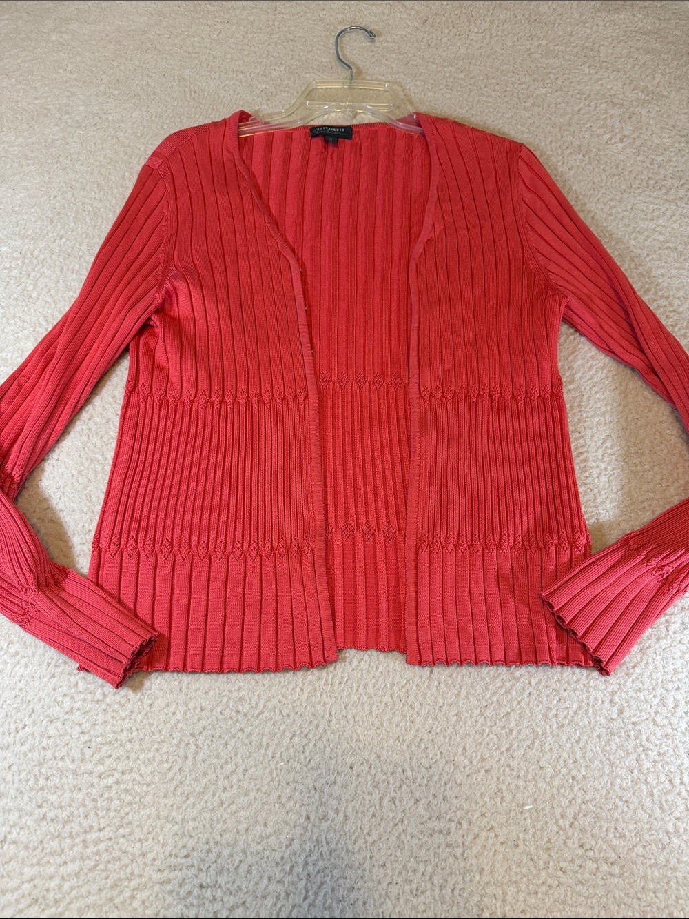 Classiques Entier salmon Ribbed Open-Front Cardigan 007